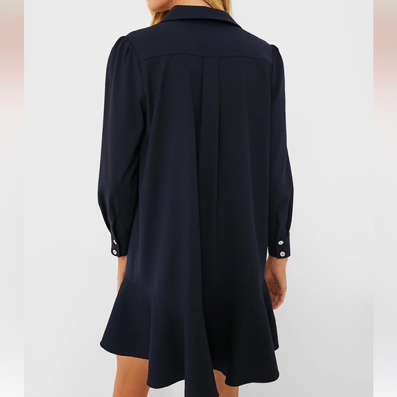 Navy Crepe Callahan Shirt Dress - Picture 4 of 10